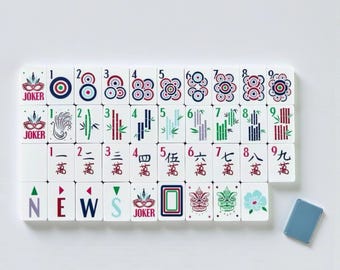 Luxury Pastel Mahjong Tiles Set, 166 Acrylic American Mahjong Tiles NMJL Compatible, Premium Mahjong set