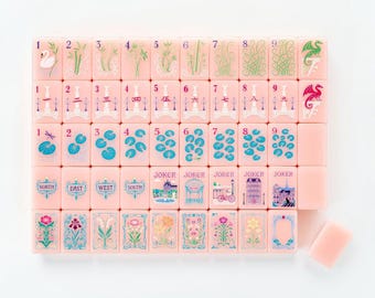 Pink Parisian Mahjong Set, French Inspired American Mahjong Tiles, Coquette Floral Mahjong, Luxury 160 Tile Set
