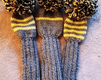Patterns knitted golf head covers