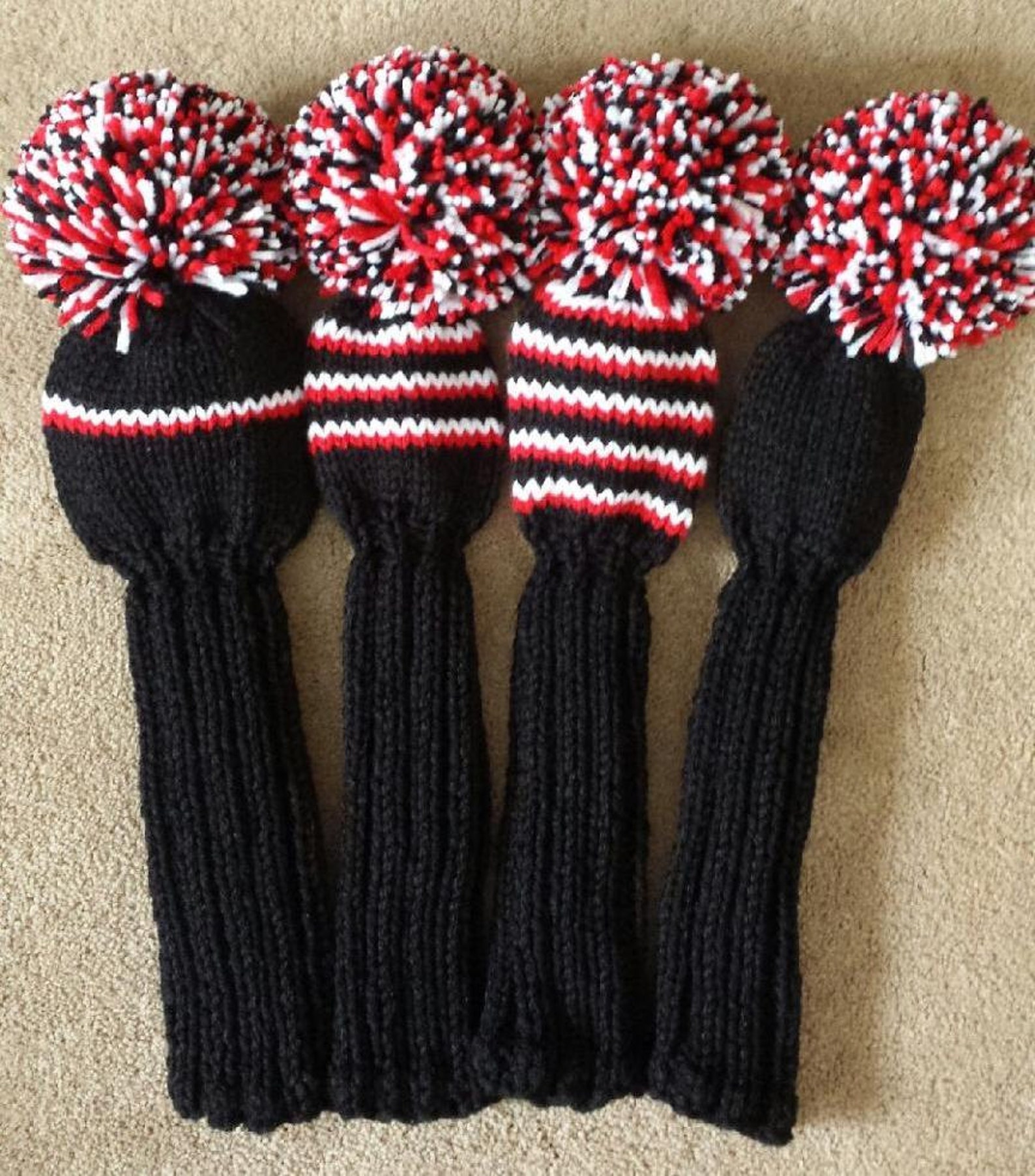 Golf Club Head Covers Hand Knit Etsy