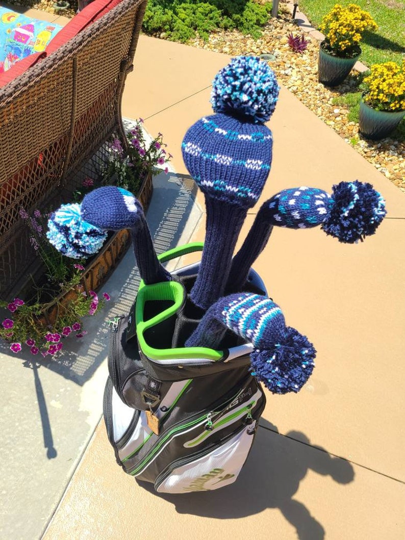 Hand Knit Golf Club Covers Etsy