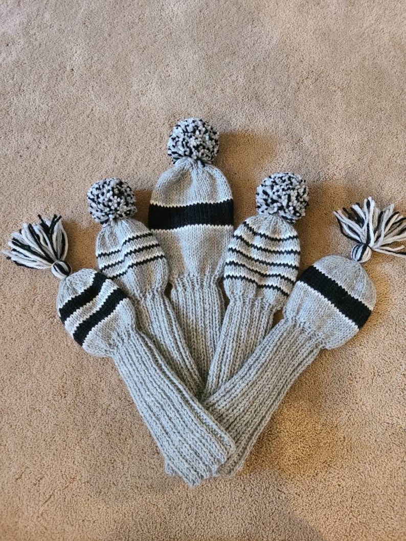 Hand Knit Golf Club Covers Etsy