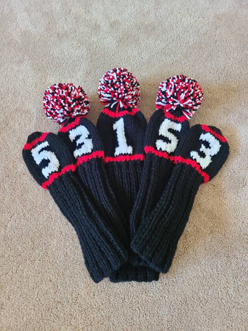 Hand Knit Golf Club Covers Etsy