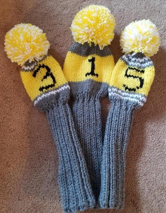 Golf Club Head Covers Hand Knit Etsy
