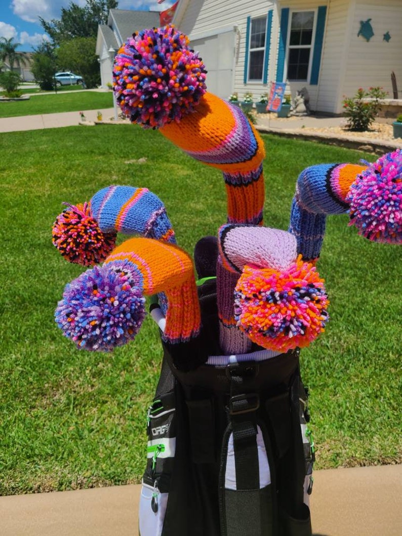Hand Knit Golf Club Covers Etsy