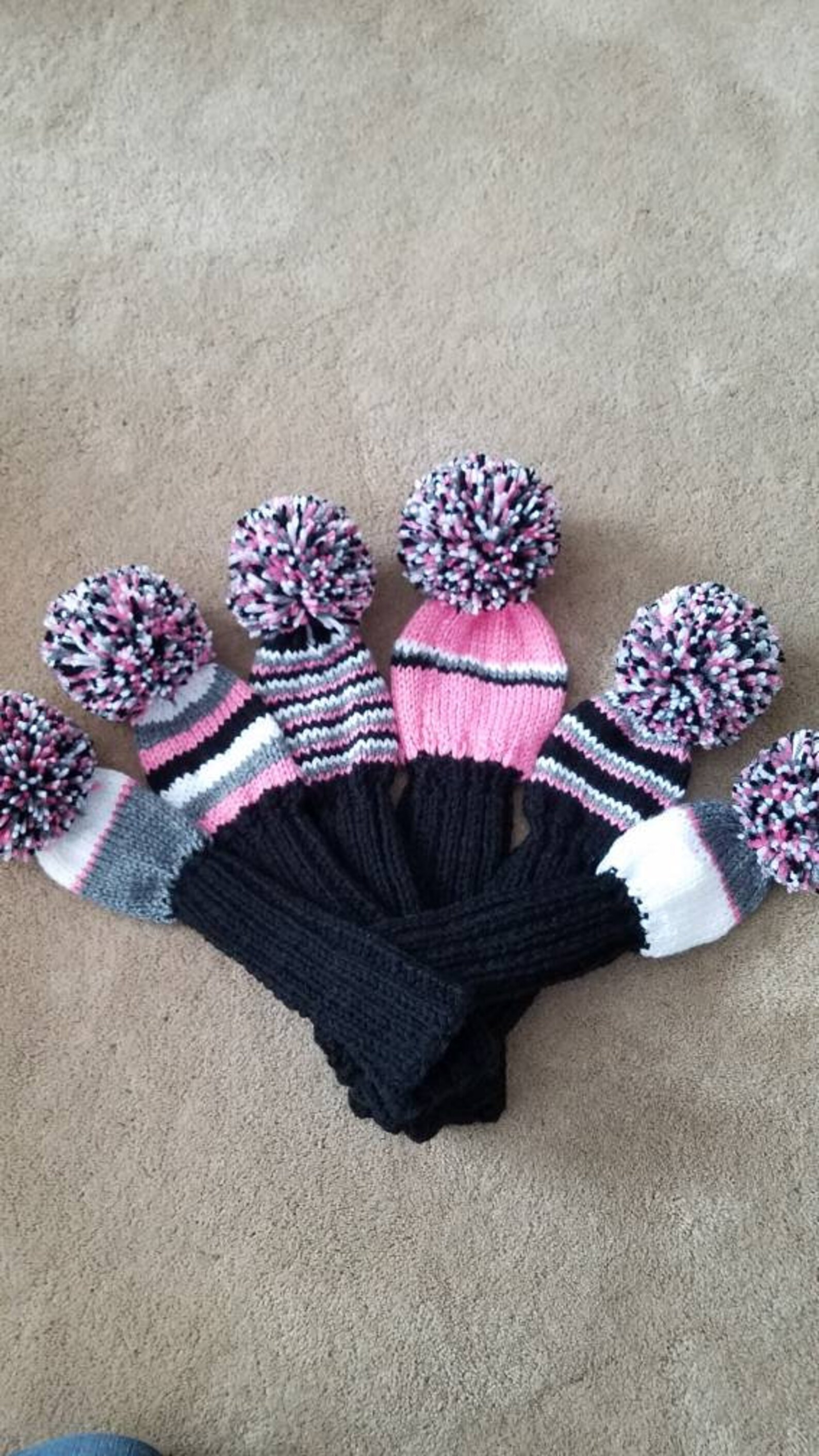 Hand knit golf club covers made to order...custom colors. Etsy