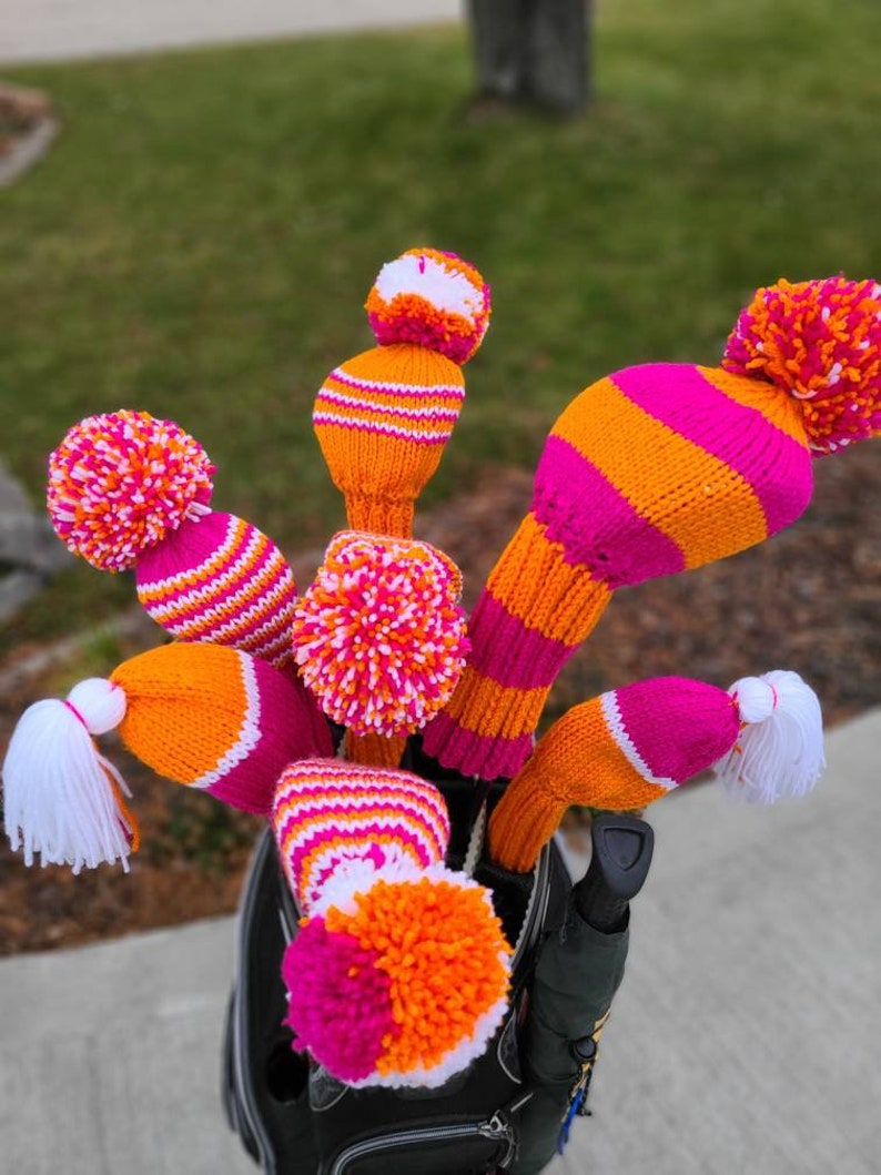 Hand Knit Golf Club Covers Etsy