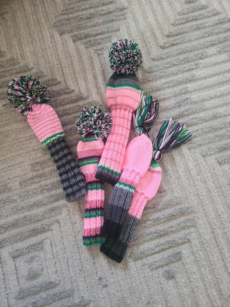 Hand Knit Golf Club Covers Etsy