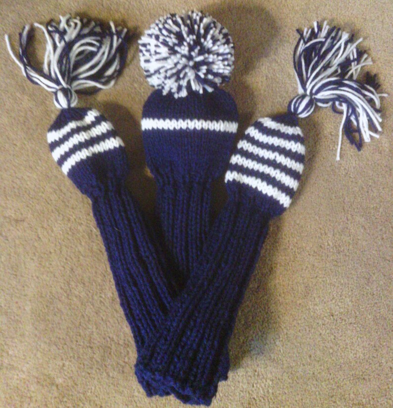 Golf Club Head Covers Hand Knit Etsy