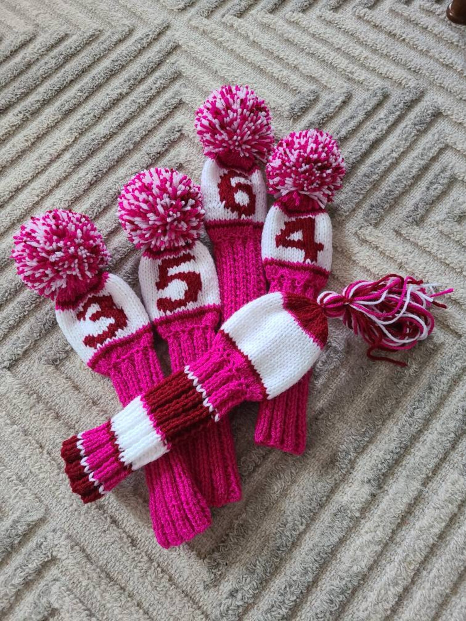 Hand Knit Golf Club Covers Etsy