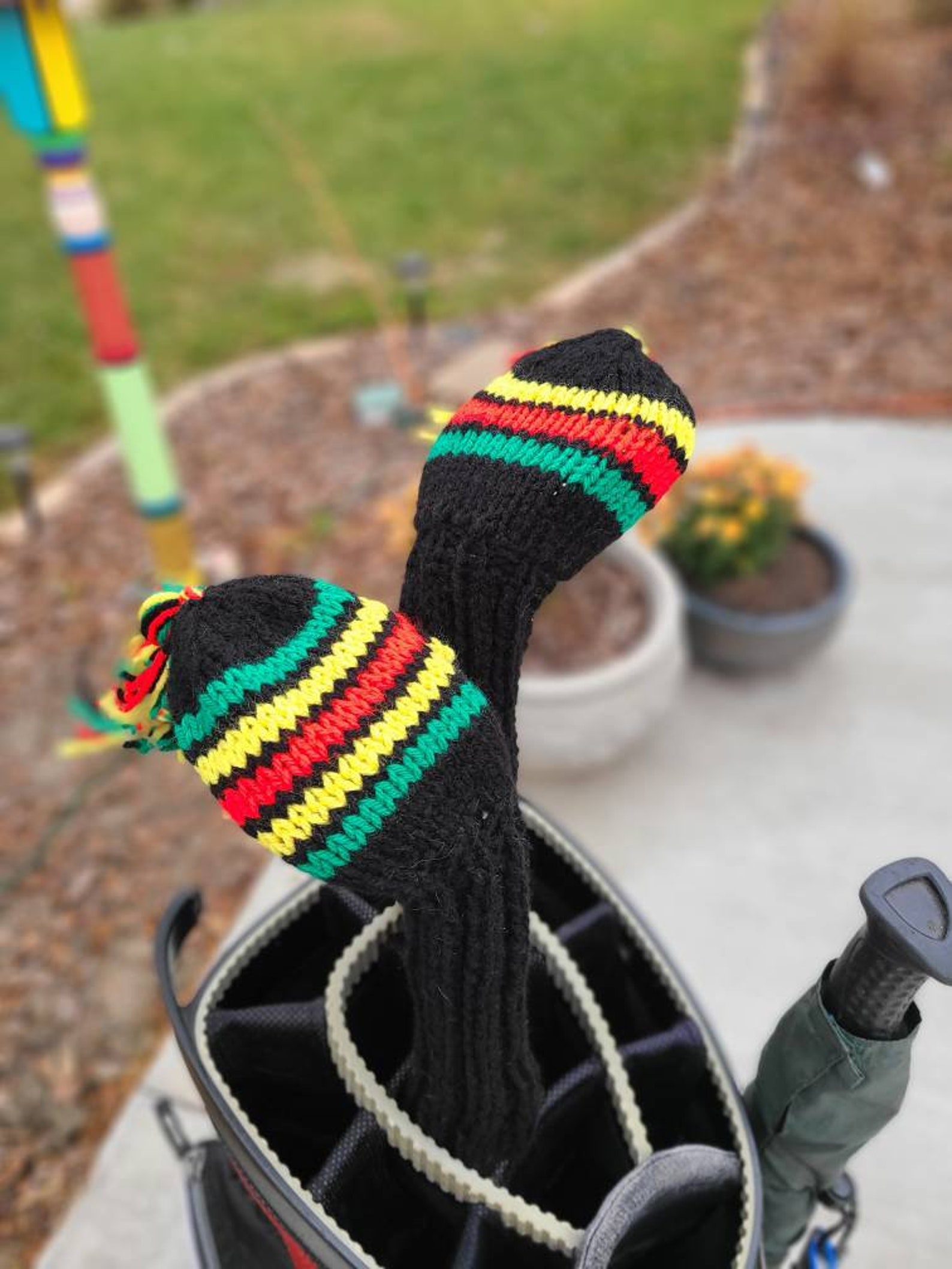 Golf Club Head Covers Hand Knit Etsy