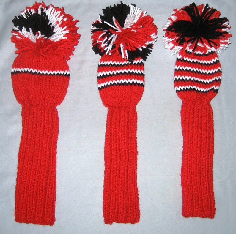 Golf Club Head Covers Hand Knit Etsy
