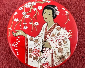 Vintage Madame Butterfly Typewriter Ribbon Tin - 1950/60s