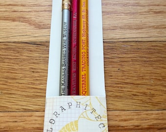 Vintage Ad Pencil Set: Roadside Kitsch | Unsharpened | Midwest | Advertising Pencils | Mid-Century