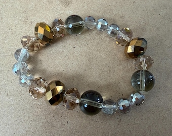 Champagne. Copper. Smoke. Glass. - Stretch Bracelet