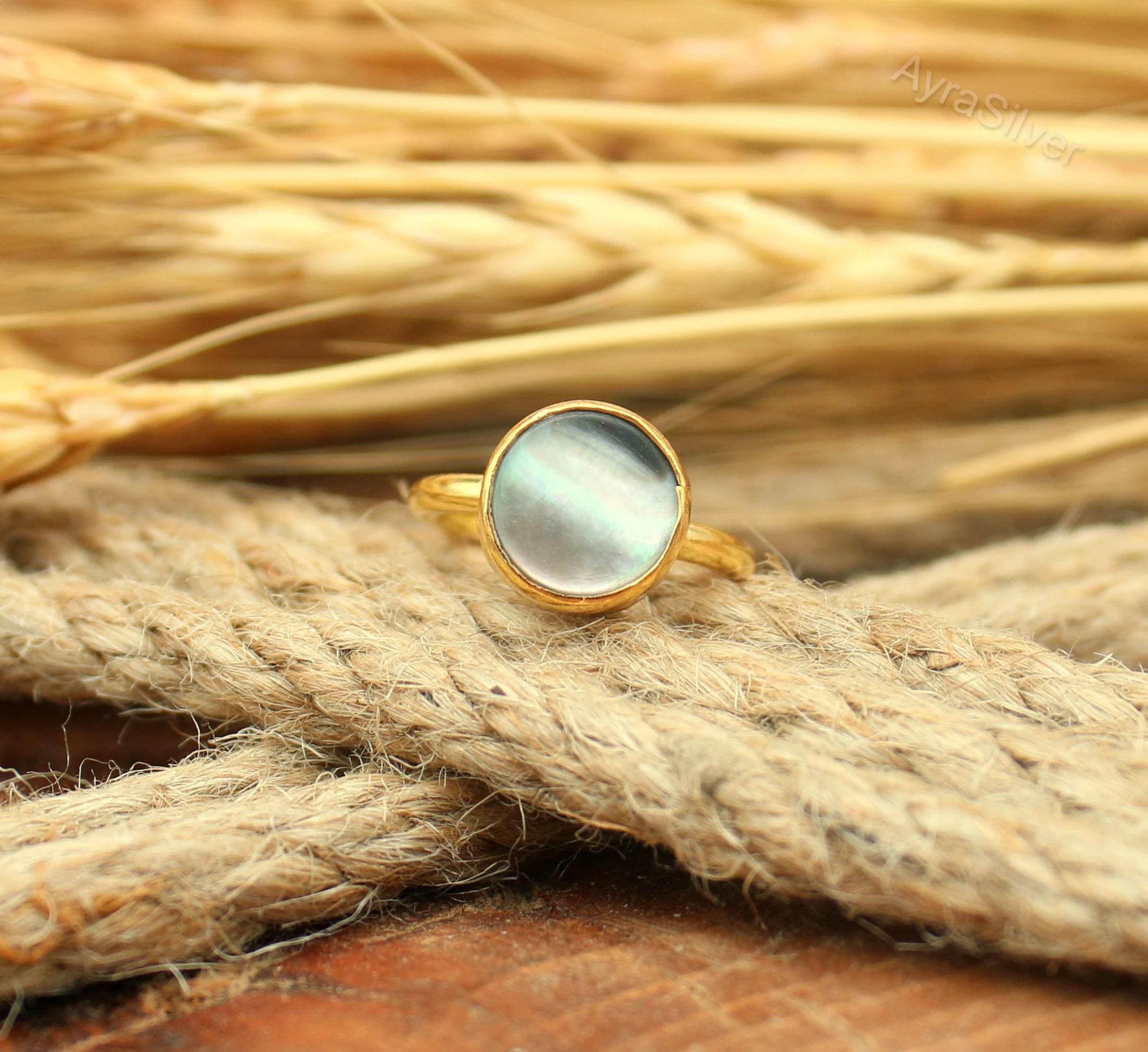 Shell 925 Ring Handmade Mother of Pearl Ring Shell 925 Sterling Silver Antique Ring ...