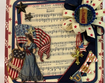 God Bless America ~~~ Vintage Styling~~~ Patriotic ~~~