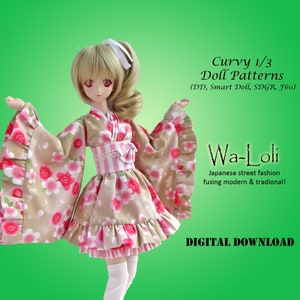 Wa-Loli Japanese Lolita dress sewing clothes pattern for Curvy 1/3 60cm BJD: SD, SDGR, Dollfie Dream, Smart Doll, dd, ddy