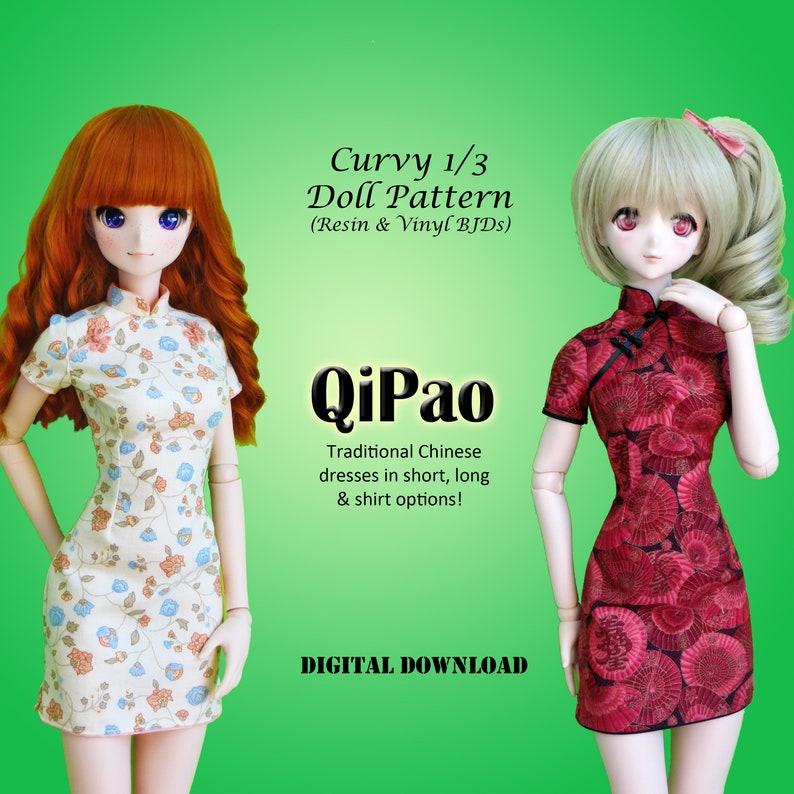Qipao Cheongsam chinese dress PDF sewing pattern for 60cm bjd | Etsy
