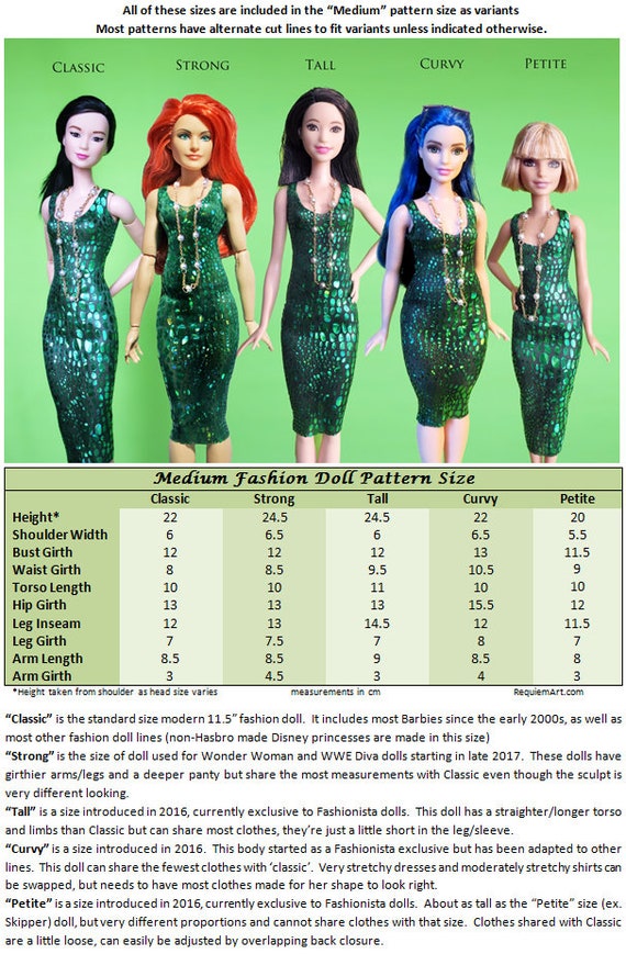 Hi-low Dress PDF Sewing for Barbie Tall Curvy - Etsy