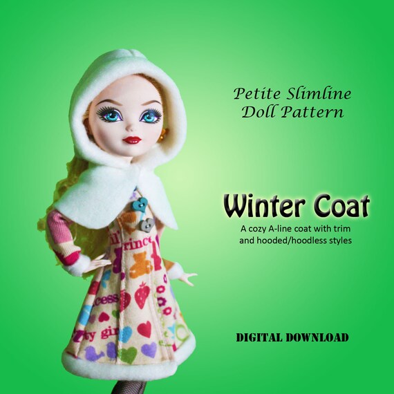 Coat and Hooded Cape winter Doll Clothes PDF Sewing Pattern