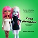 Cold Shoulder sweater tunic shirt sewing dress pattern for Petite Slimline Fashion Doll: Monster, Ever After, Dal, Hero Girls 