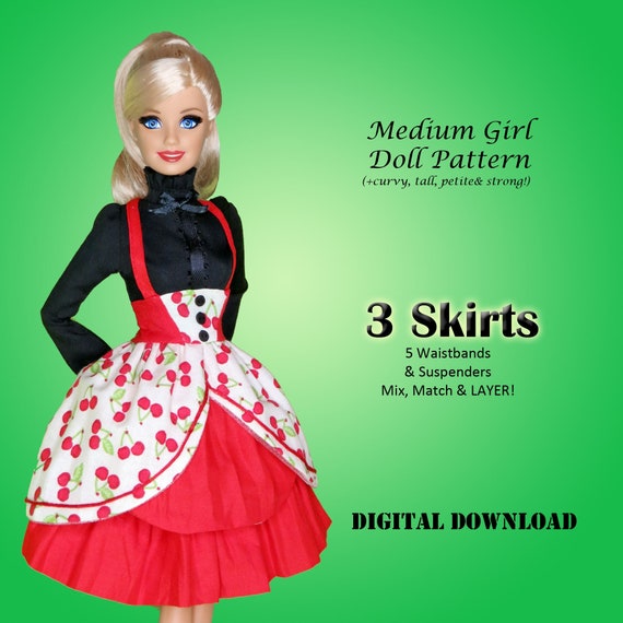 3 Faldas falda en capas ropa de mu eca PDF Patr n de vestido de