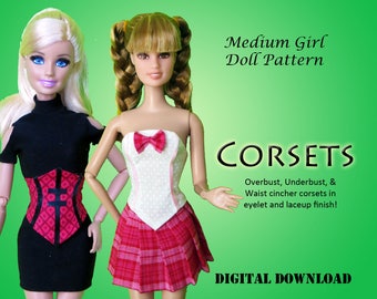 Corset Overbust Underbust Waist Cincher Doll Clothes PDF Sewing Pattern for  11.5 Medium Fashion Dolls Tall Petite Fashionista Mtm -  Canada