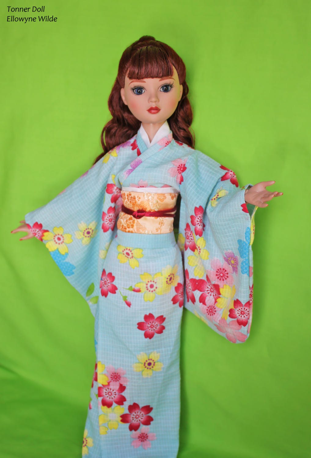 DUOWEI Acrylique Anime Cute Japonais Kimono Poupée Boucles D'Oreilles  Charms Pendentif Bijoux Cadeaux pour Femme Adolescentes Fille (Bleu) :  : Mode