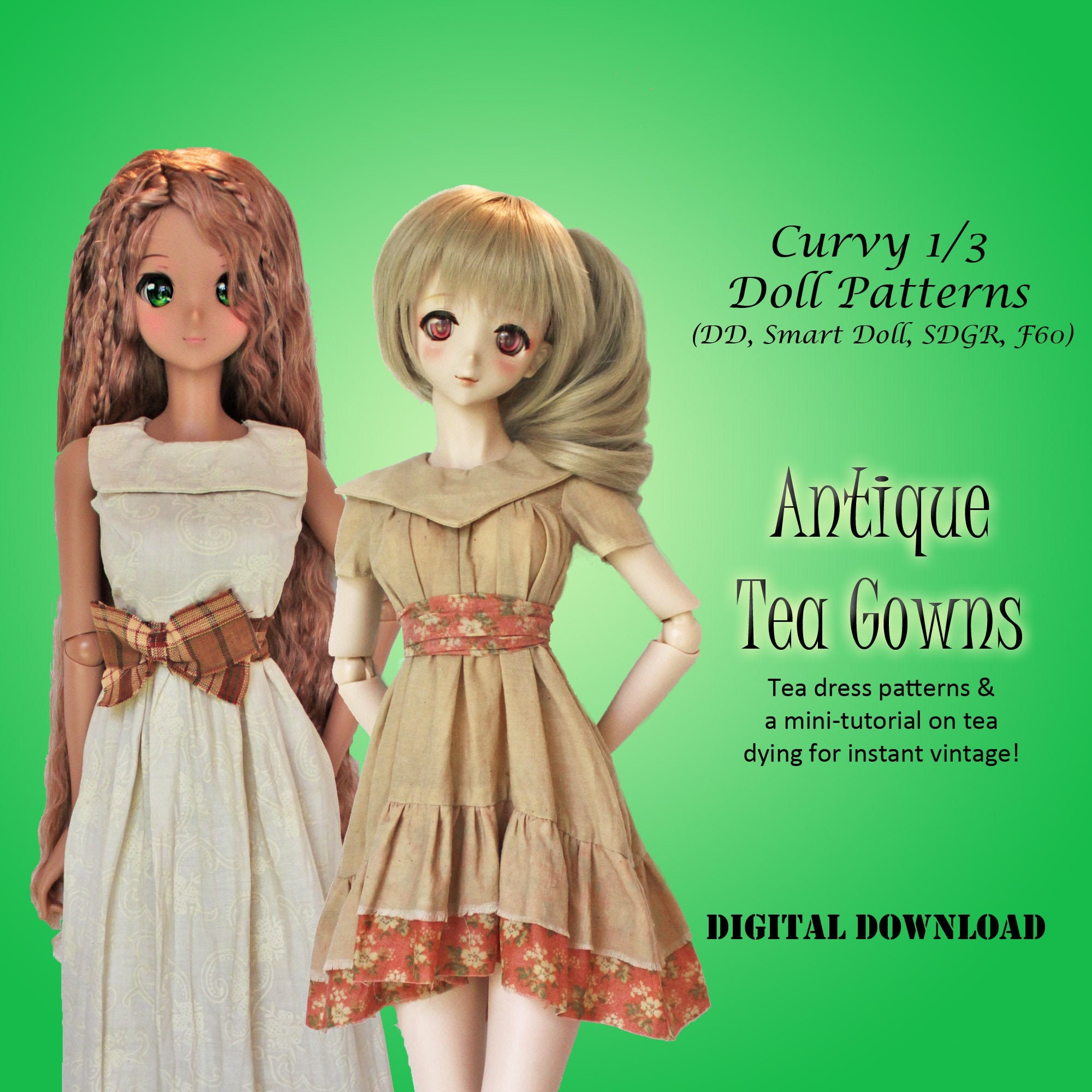 Dollfie Dream and BJD 13 Pattern of Halloween set Smart Doll dress and hat in digital PDF format