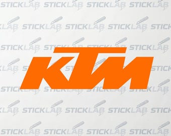 KTM motocross racing sticker, orange motorcycle bike sticker, weatherproof car sticker