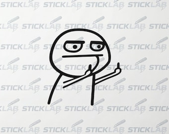 Funny sticker middle finger car sticker cartoon funny black fuck you