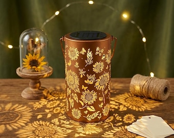 Sunflower Solar Lantern Outdoor Light, Colorful LED Garden Decor for Patio Yard Pathway Lawn