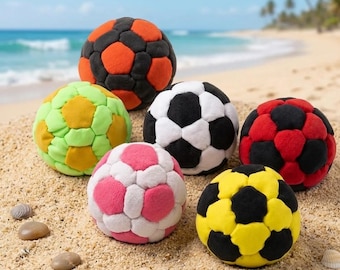 Handmade Crochet Hacky Sack Footbag, Cotton Yarn Outdoor Toy, All Ages Fun