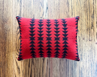 Wool Arrow Boho Pillow: Red, Black, and Gray, Southwestern Decor