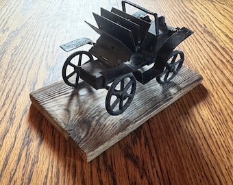 Vintage Model T Scrap Metal Figure, 1960s, Steampunk, Primitive