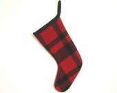 Wool Stocking - Christmas, Buffalo Plaid, Filson, Rustic