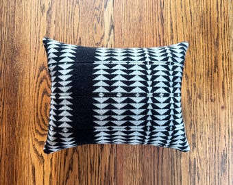 Wool Arrow Pillow: Black and White Cabin Decor, Pendleton Wool Blanket Fabric