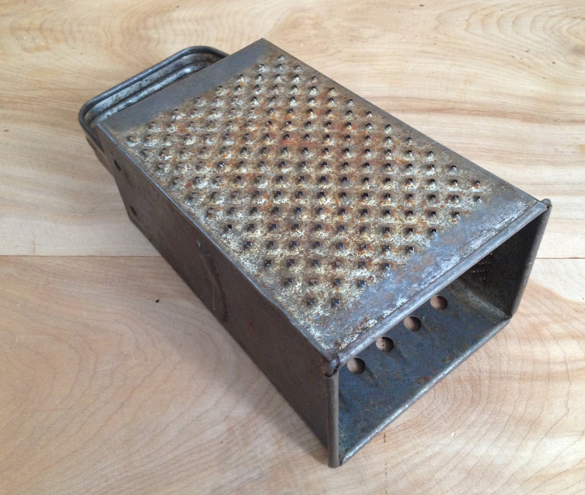 Vintage Cheese Grater Metal Rust Rustic Etsy