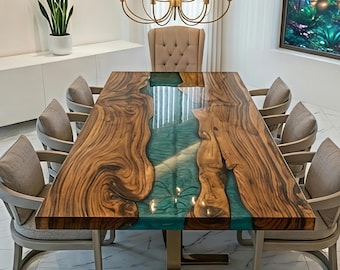 Table époxy, Table à manger sur mesure, Table de salle à manger, Dessus de table époxy, Table de cuisine époxy, Table de salle à manger époxy sur mesure