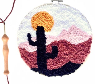 Desert DIY Punch Embroidery Kit Punch Needle Yarn