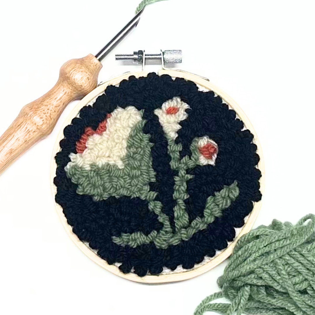 Flora Punch Embroidery DIY Kit Punch Needle Yarn - Etsy