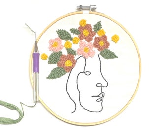 Flower Crown DIY Punch Embroidery Kit Punch Needle Floss