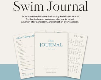 Swimming Training Log | Reflective Performance Tracker (Digital Download)