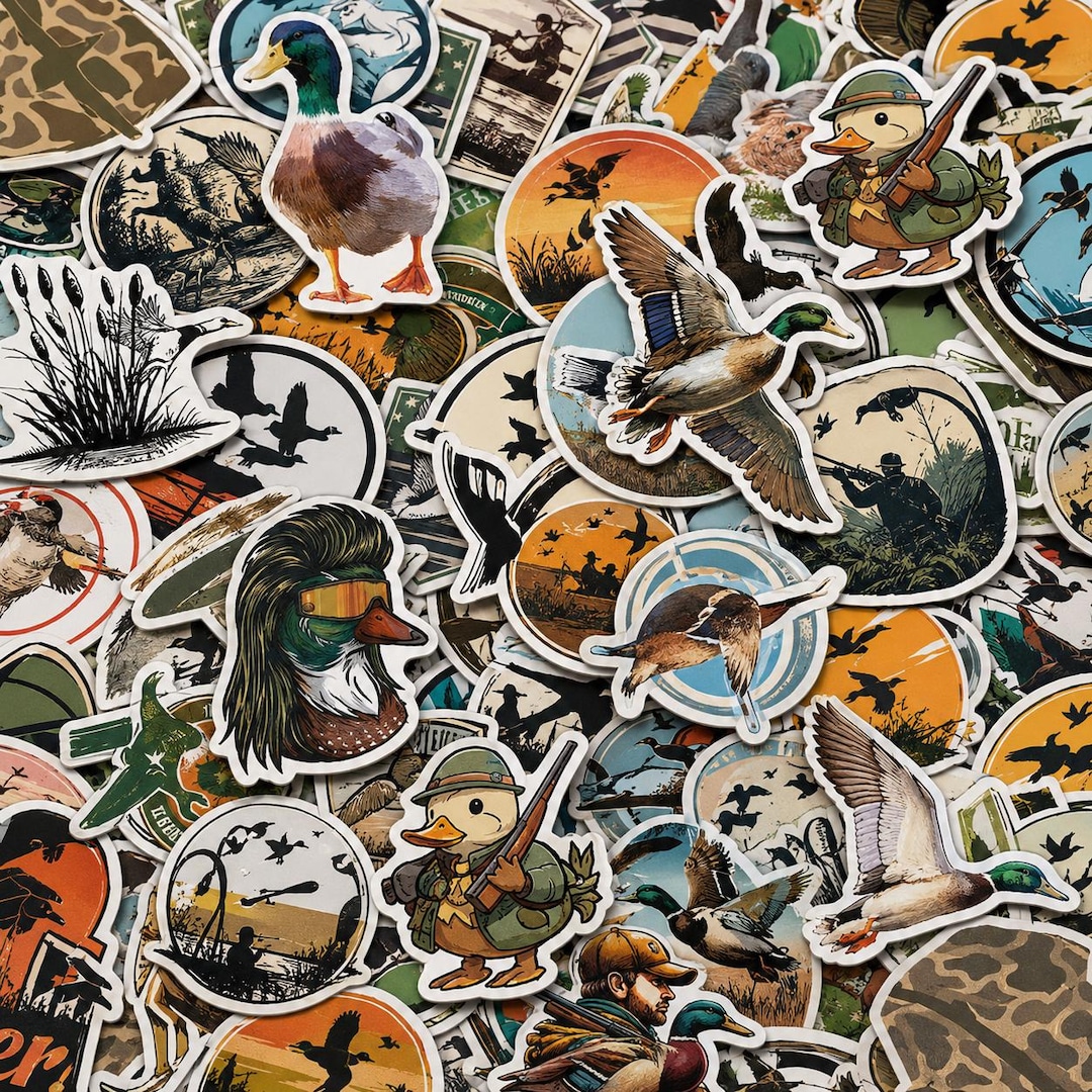 50PCS Duck Hunting Decal Sticker Pack, Duck Stickers, Hunting Stickers ...