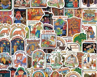 60PCS Retro Gothic Sticker Pack, Girl Stickers, Funny Stickers, Satire Stickers, Meme Stickers for Tumbler, Water Bottle, Girls