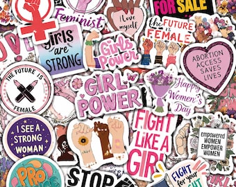 50PCS Feminist Sticker Pack, Feminist Stickers, Girl Power Stickers, Pride Stickers, Uplifting Stickers for Laptops, Water Bottles, Protests