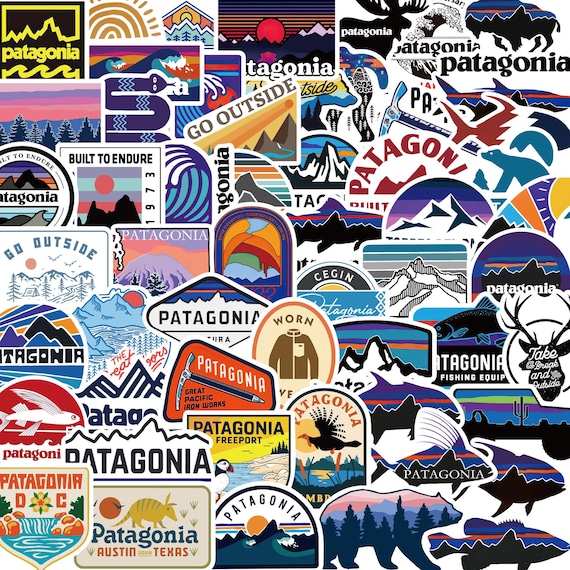 50PCS Patagonian Outdoor Sticker Pack, Mountain Stickers, Nature Stickers, Adventure Stickers, Vinyl Stickers for Laptops, Bottles, Coolers