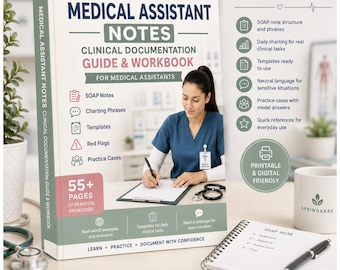Medical Assistant Clinical Documentation Guide, Printable PDF Workbook, Medical Charting Practice, Clinical Notes, Healthcare Student Study