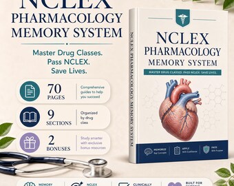 Nclex Pharmacology Study Guide PDF, Nursing Pharmacology Notes, Drug Endings Cheat Sheet, Nclex RN Review for Students